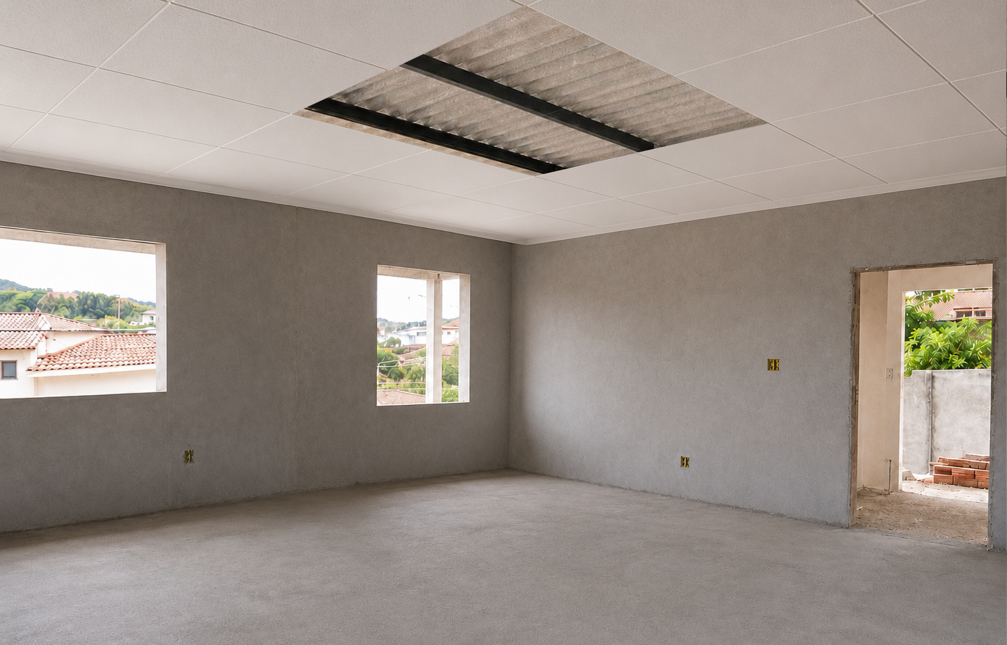 Sala antes da instalação do forro IsoFácil